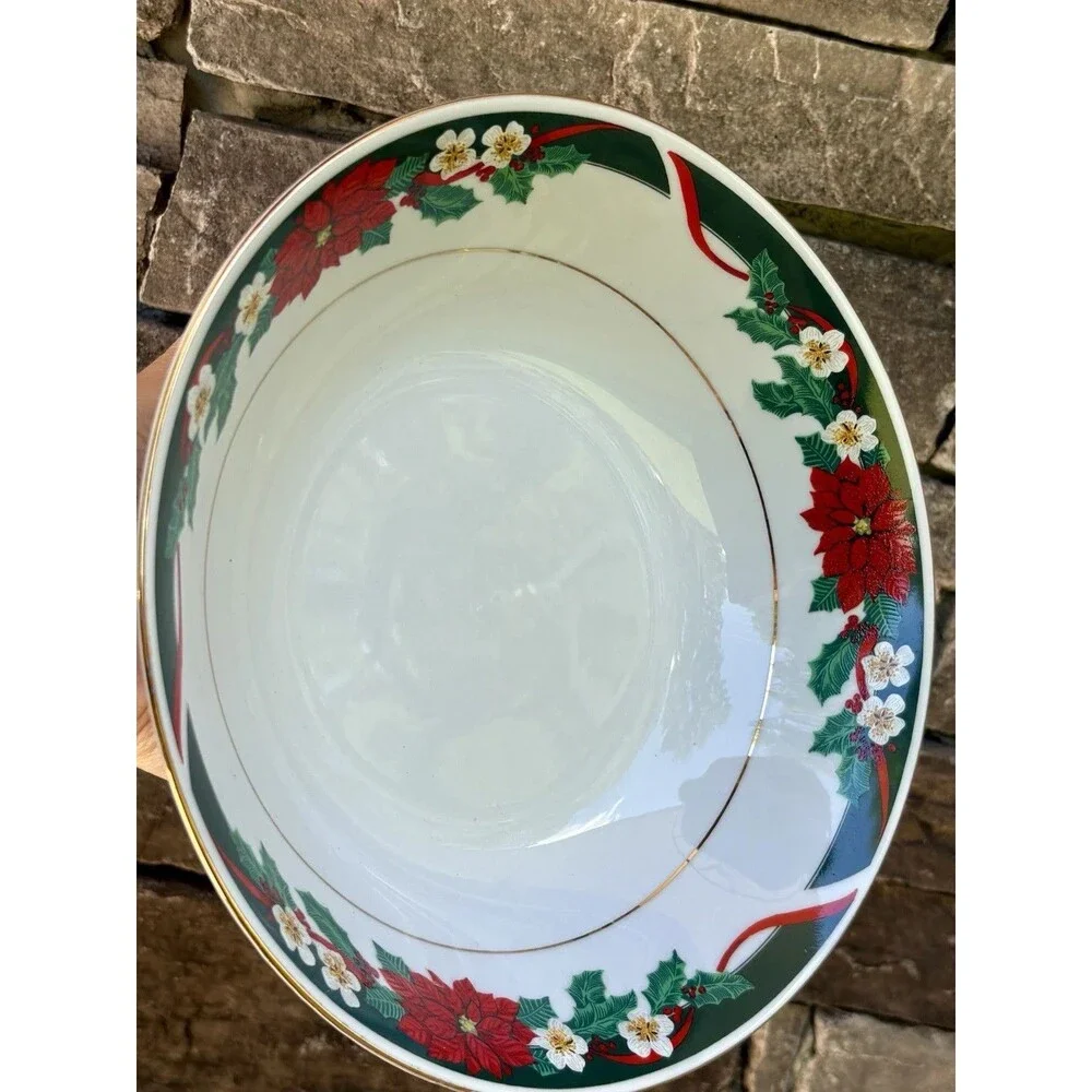 Tienshan Deck The Halls 12 Salad/Soup/Cereal 7.5” Bowls NEW
